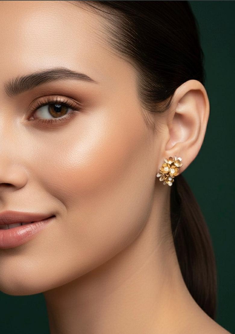Gold Stainless Earrings - Indya