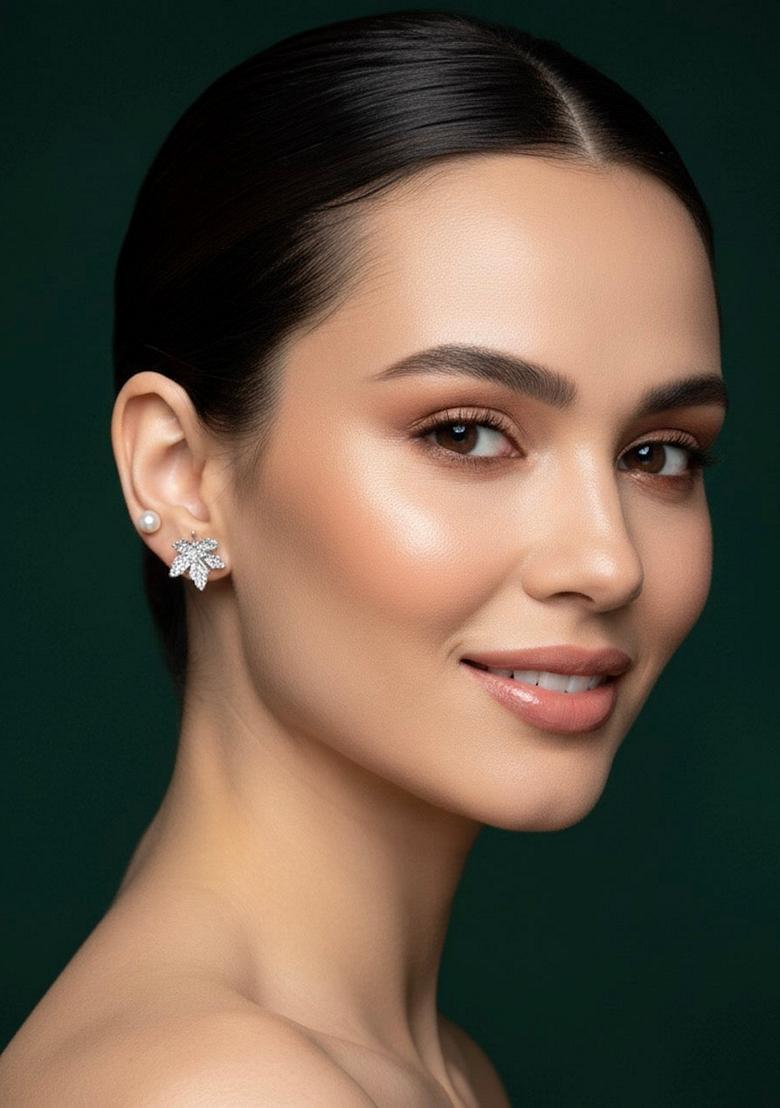 Silver Stainless Earrings - Indya