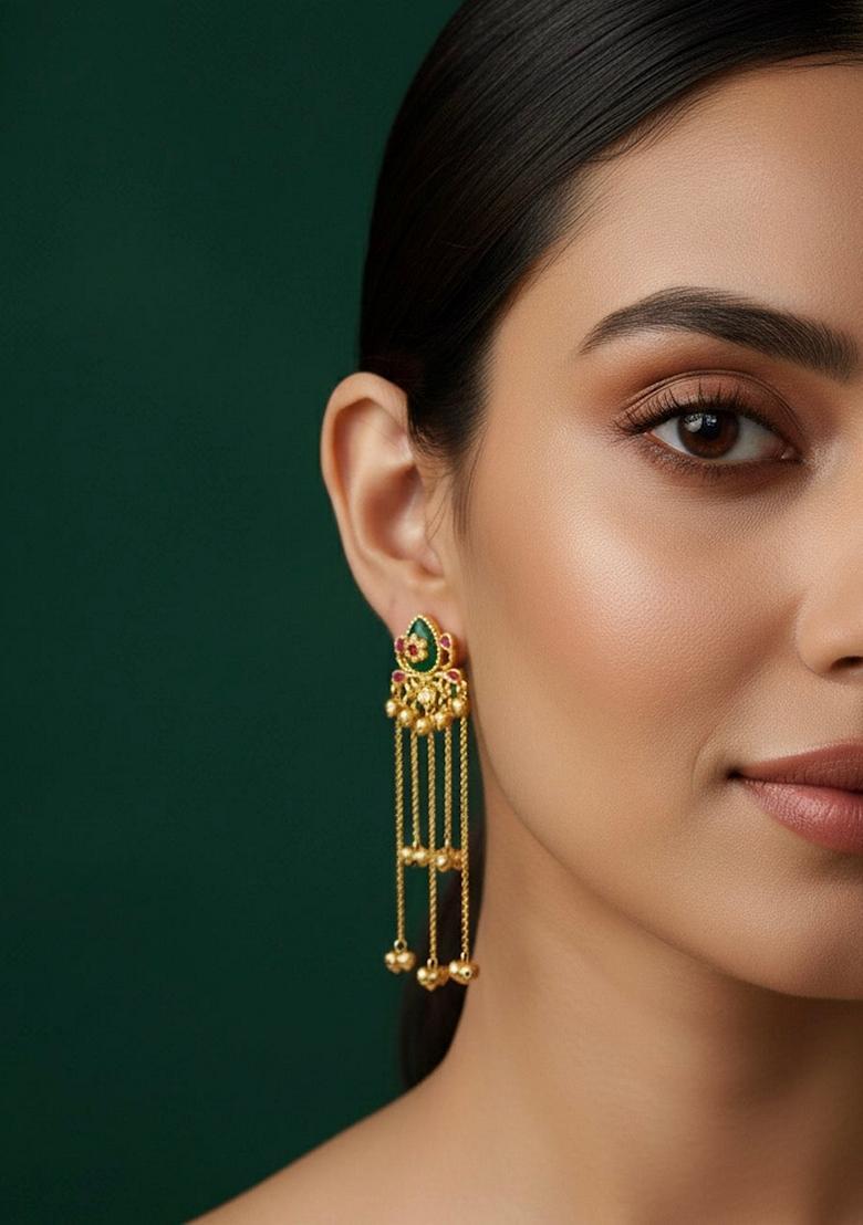Gold Stainless Earrings - Indya