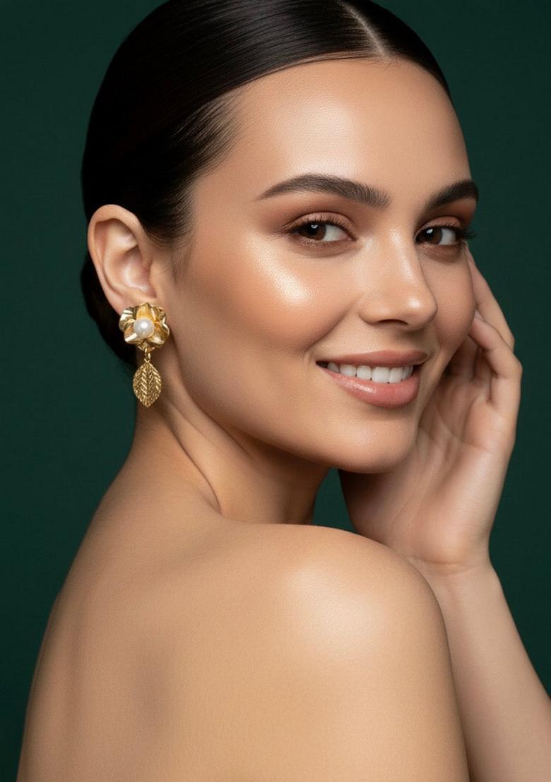 Gold Stainless Earrings - Indya