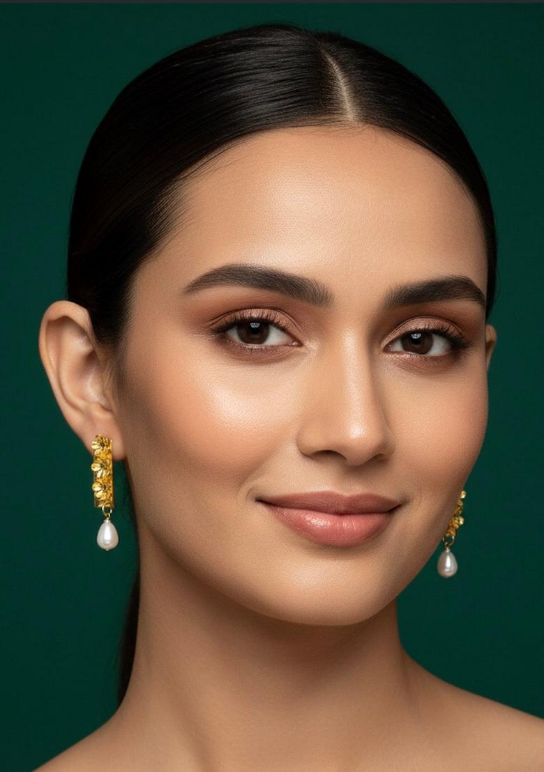 Gold Stainless Earrings - Indya