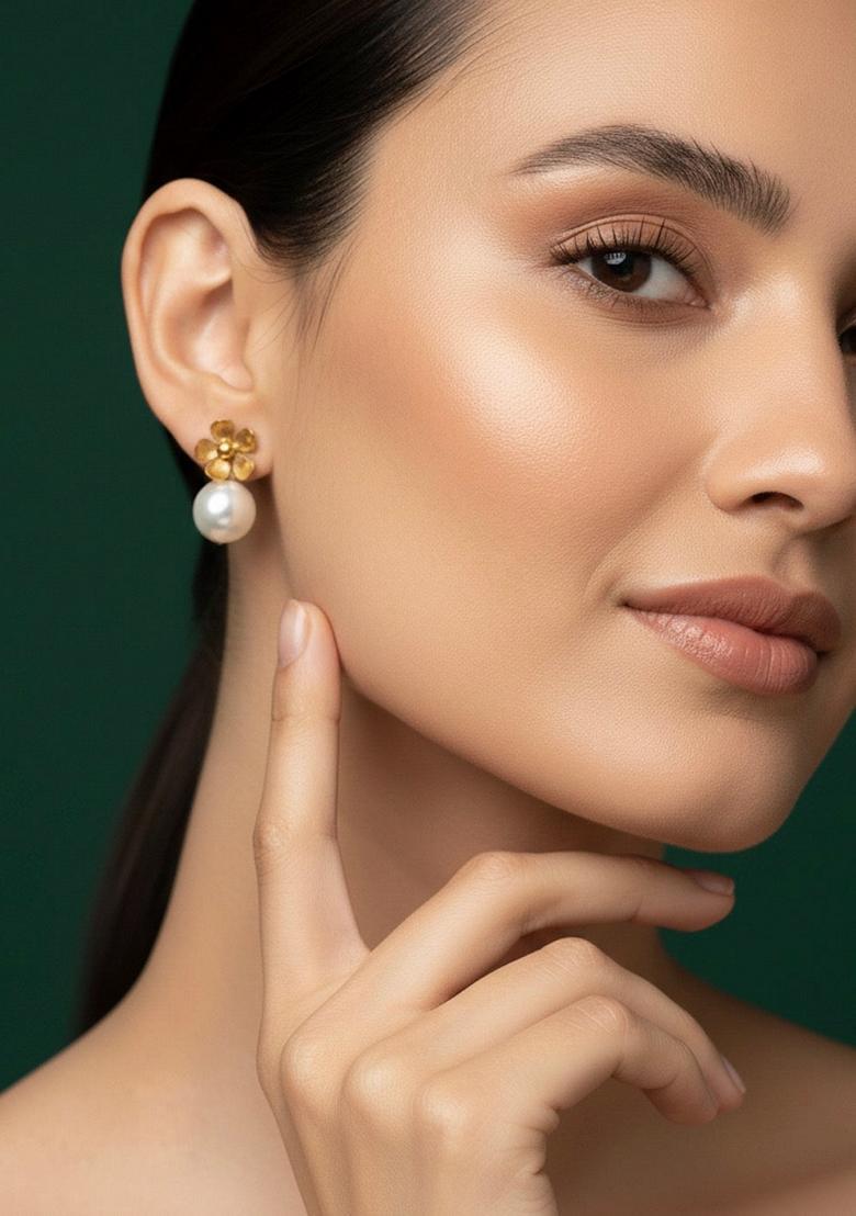 Gold Stainless Earrings - Indya