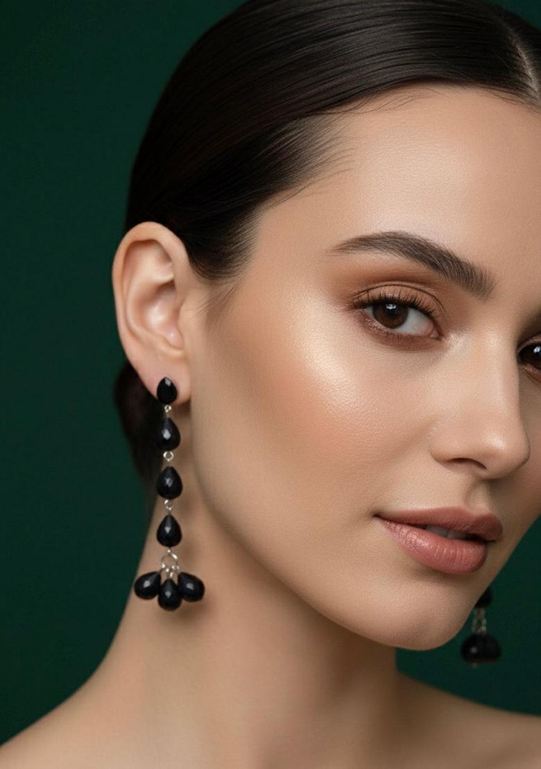 Black Stainless Earrings - Indya