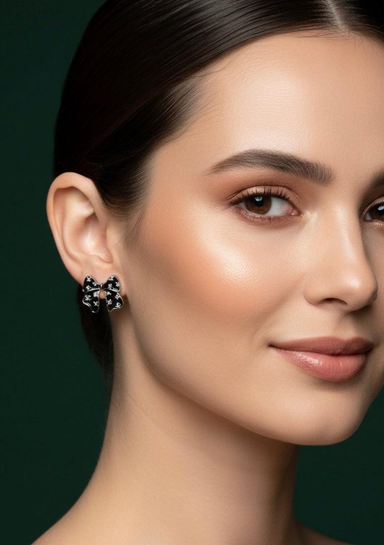 Black Stainless Earrings - Indya