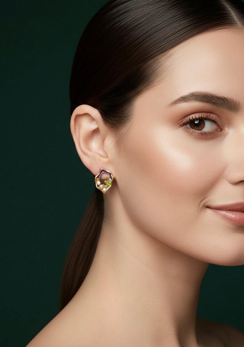 Gold Stainless Earrings - Indya