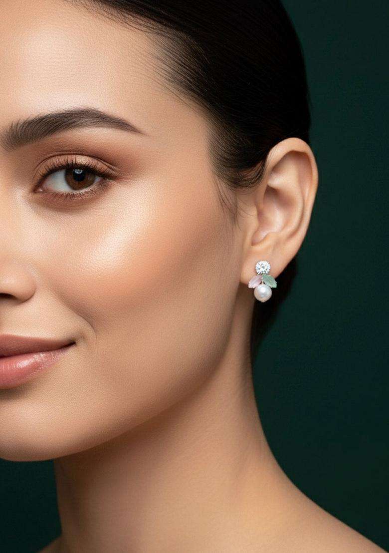Silver Stainless Earrings - Indya