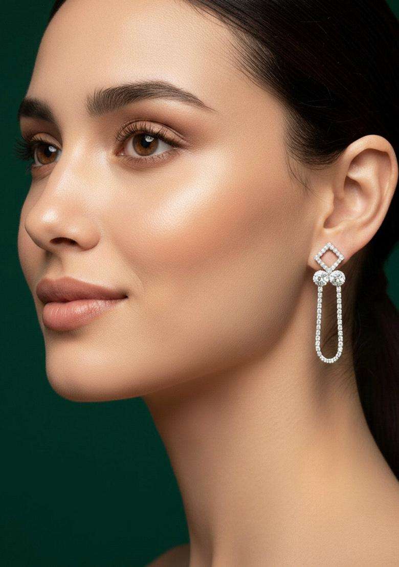 Silver Stainless Earrings - Indya