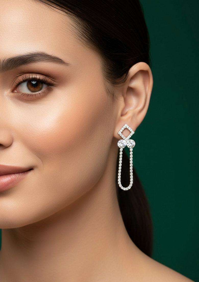 Silver Stainless Earrings - Indya