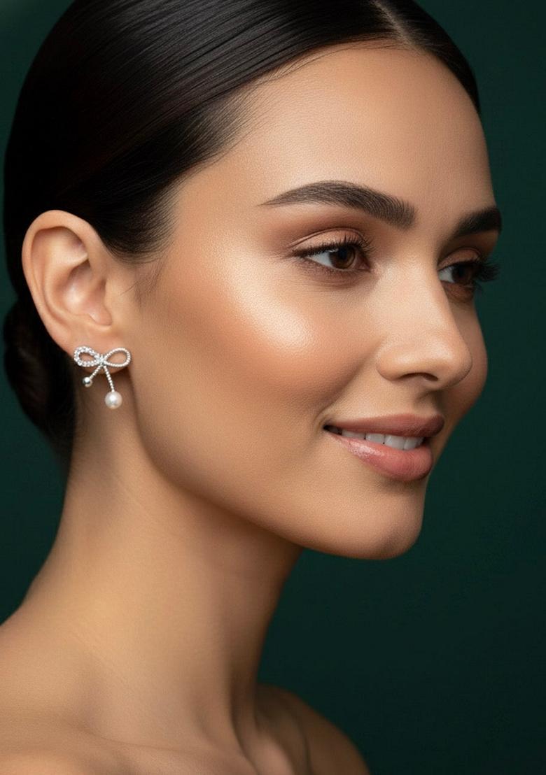 Silver Stainless Earrings - Indya