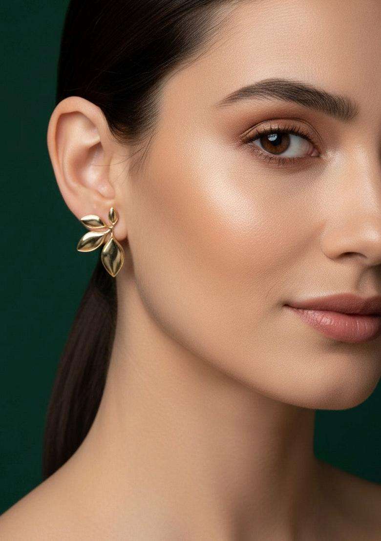 Gold Stainless Earrings - Indya