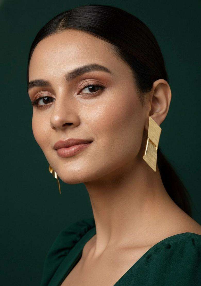 Gold Stainless Earrings - Indya