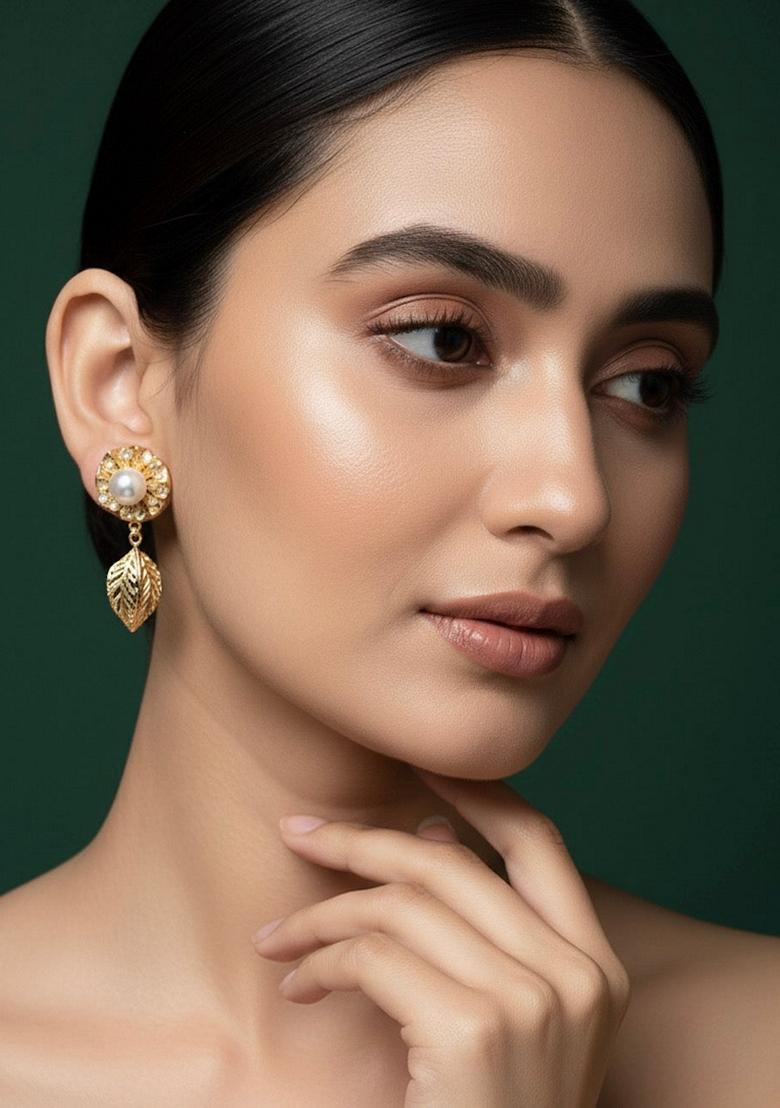 Gold Stainless Earrings - Indya
