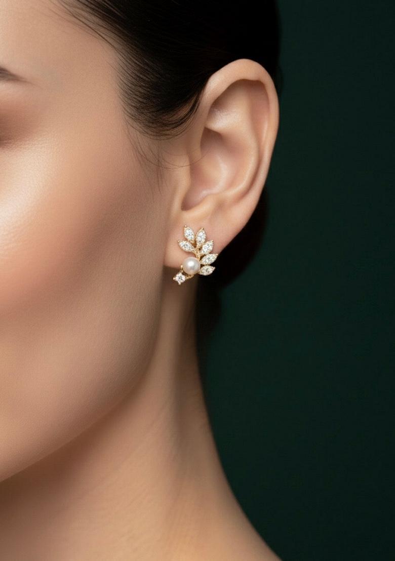 Gold Stainless Earrings - Indya