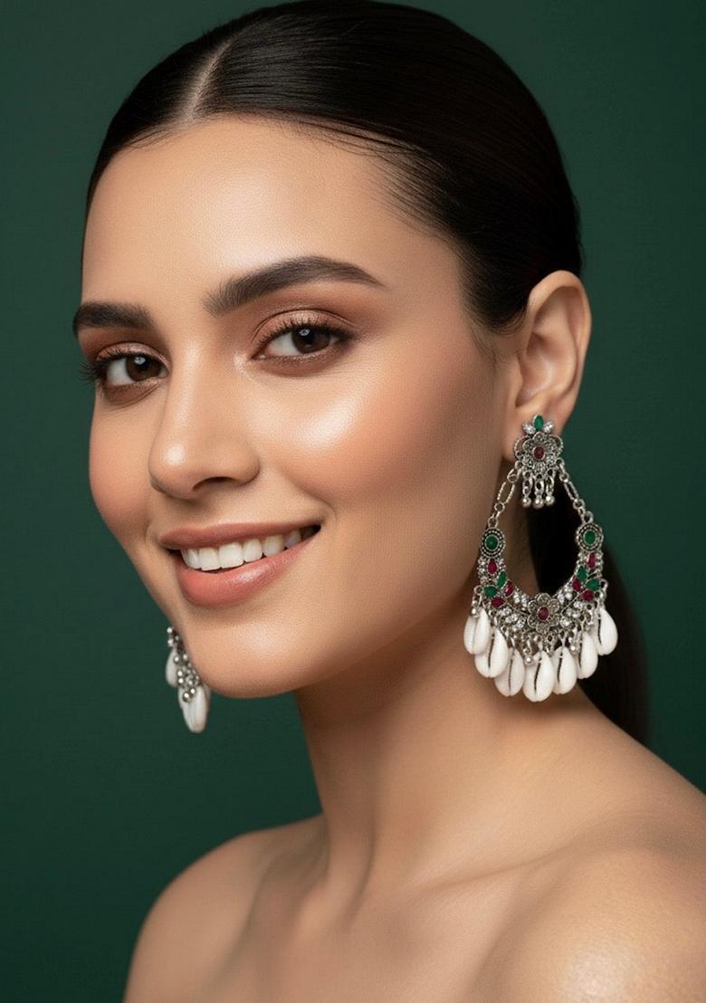 Silver Stainless Earrings - Indya