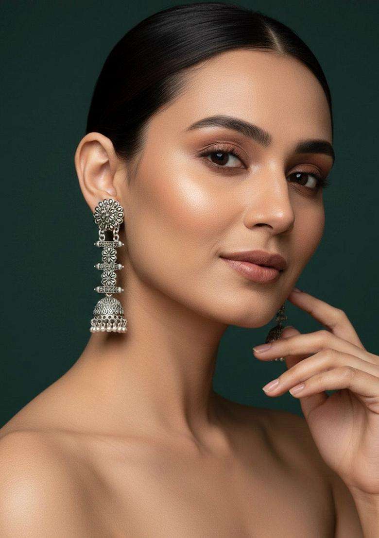 Silver Stainless Earrings - Indya