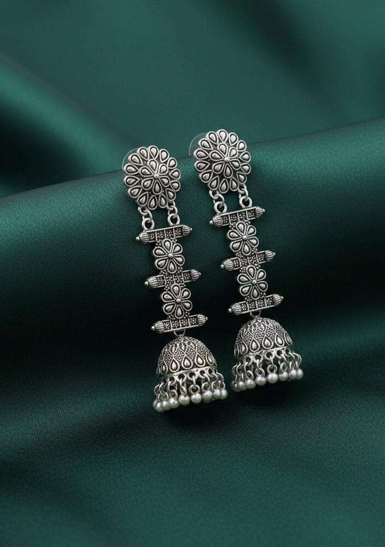 Silver Stainless Earrings - Indya