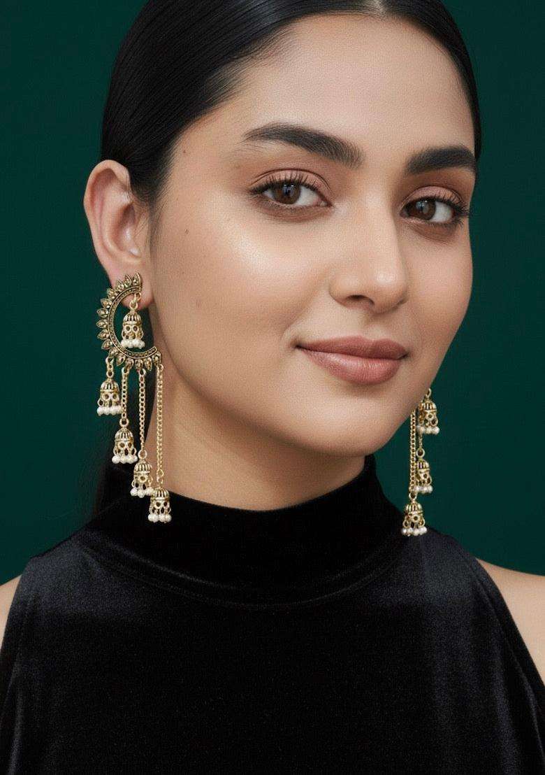 Gold Stainless Earrings - Indya