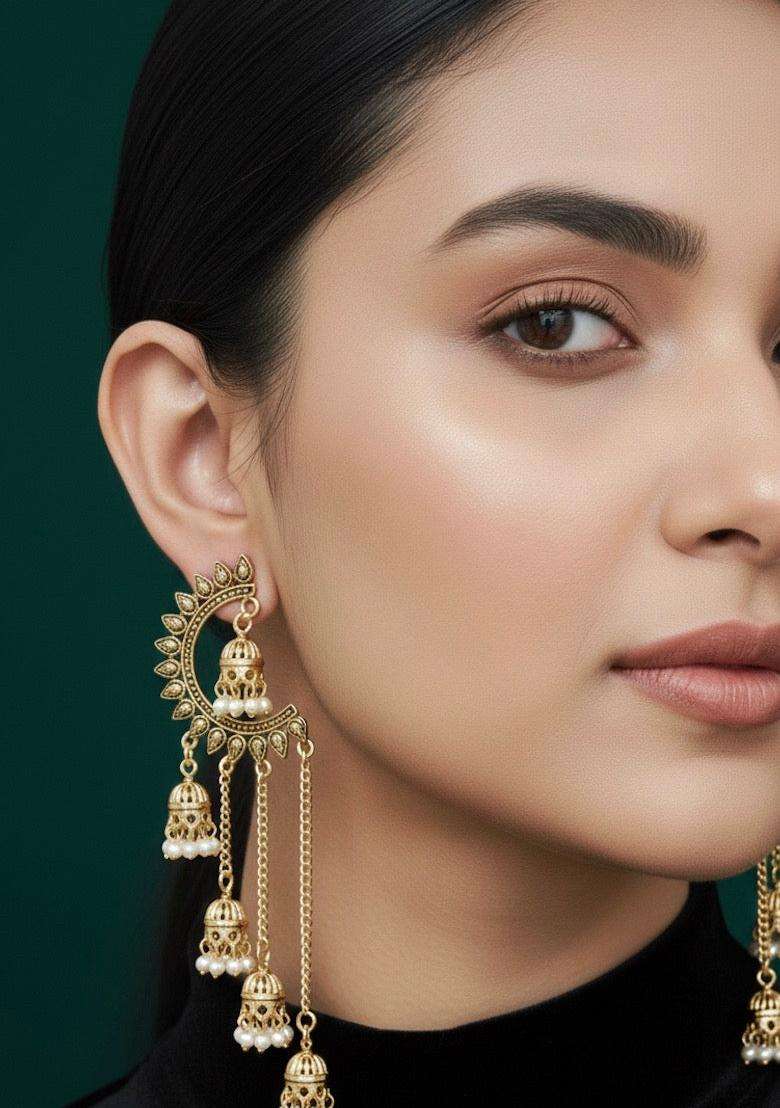 Gold Stainless Earrings - Indya