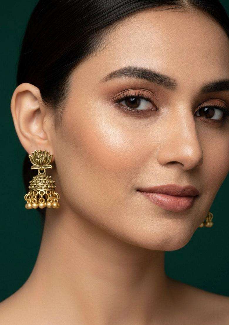 Gold Stainless Earrings - Indya