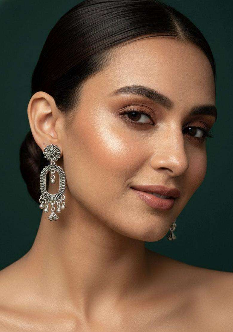 Silver Stainless Earrings - Indya