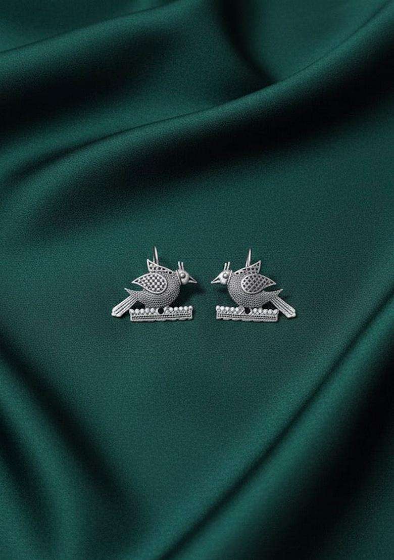 Silver Stainless Earrings - Indya