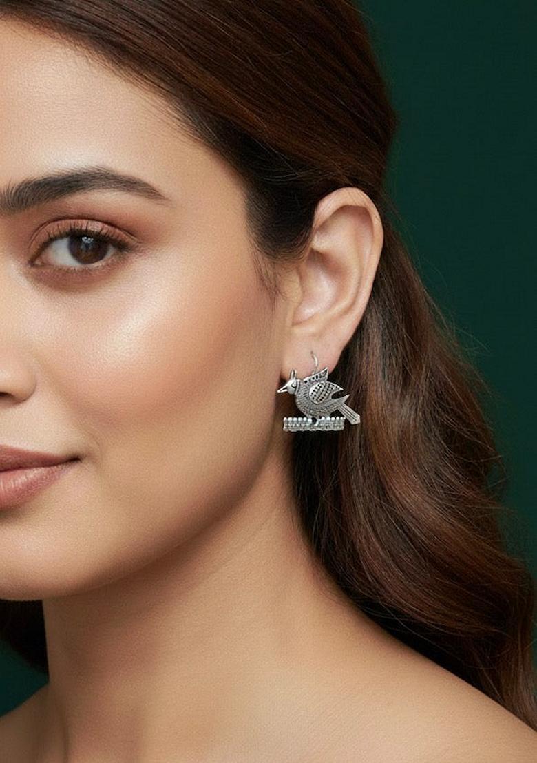 Silver Stainless Earrings - Indya