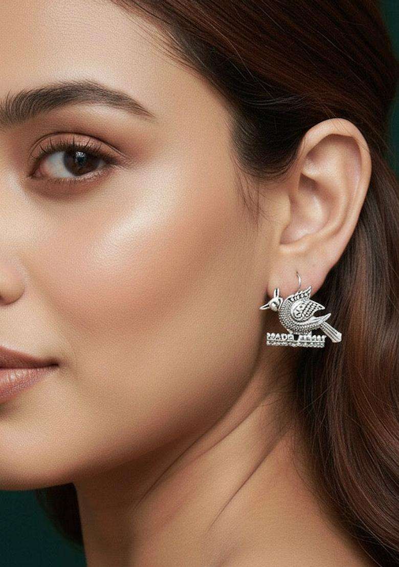 Silver Stainless Earrings - Indya