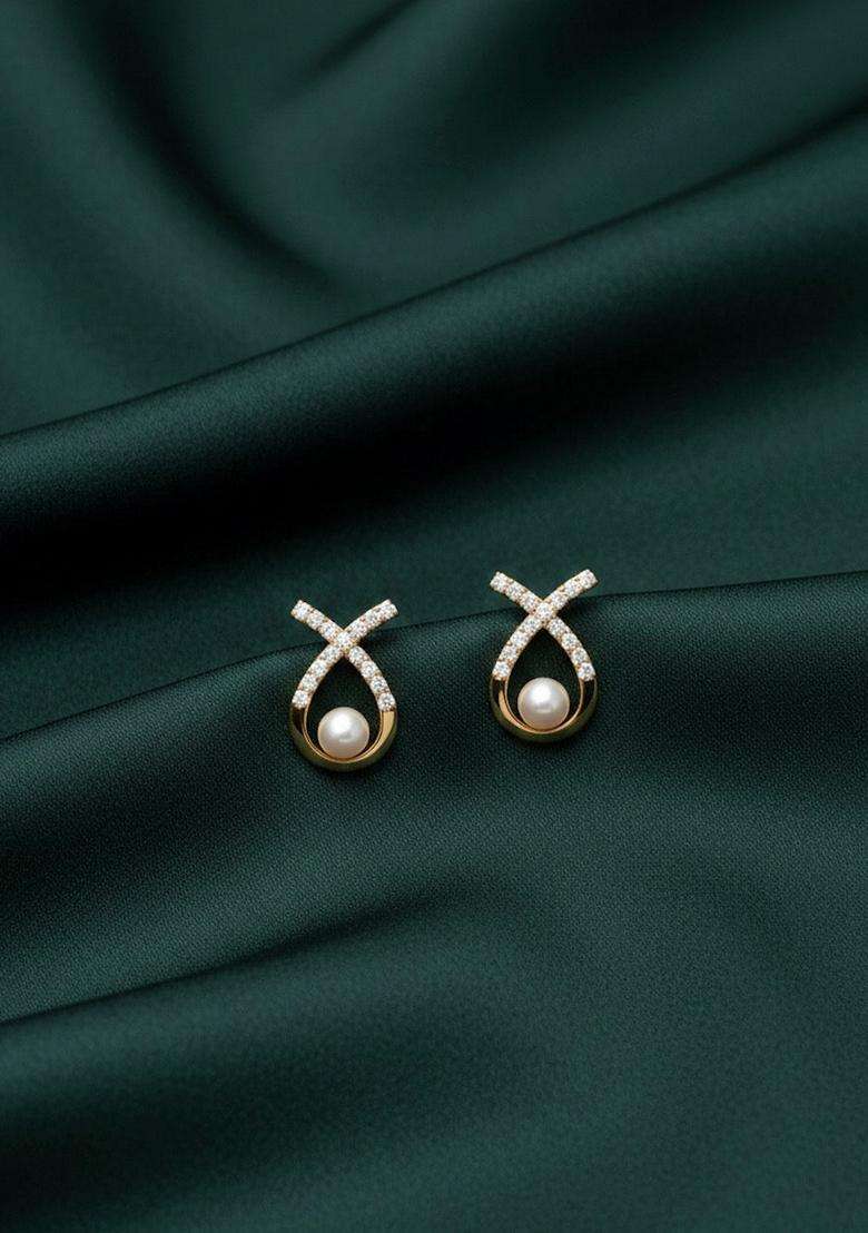 Gold Stainless Earrings - Indya