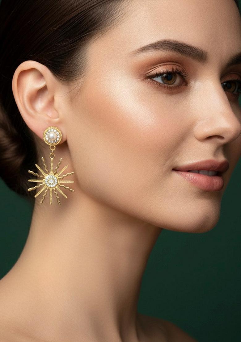 Gold Stainless Earrings - Indya