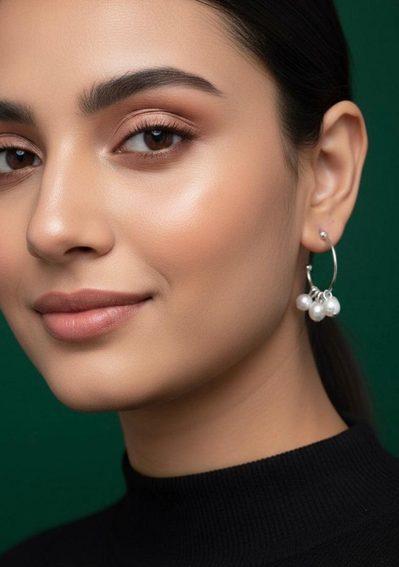 Silver Stainless Earrings - Indya
