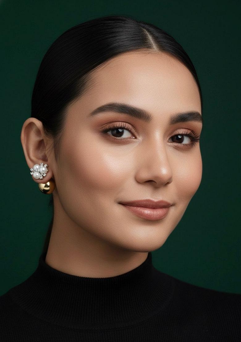Gold Stainless Earrings - Indya