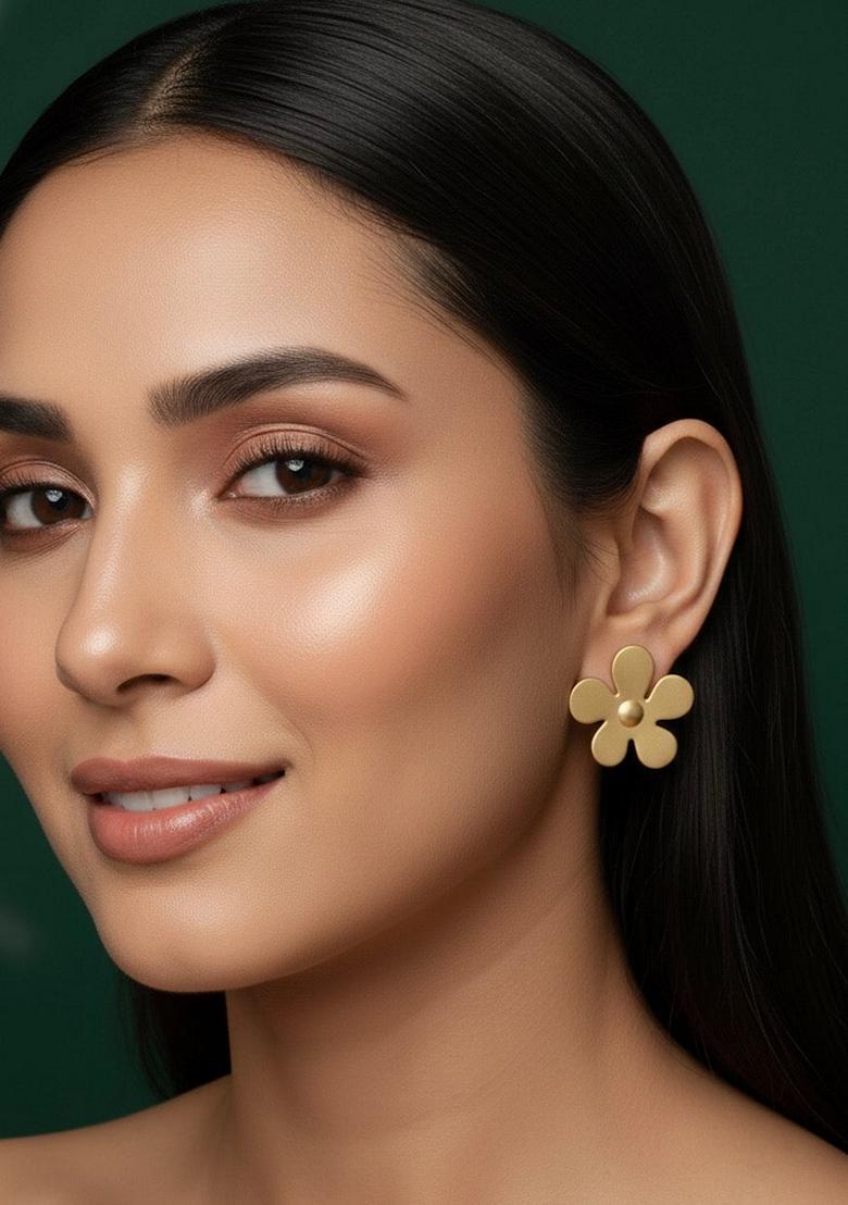 Gold Stainless Earrings - Indya