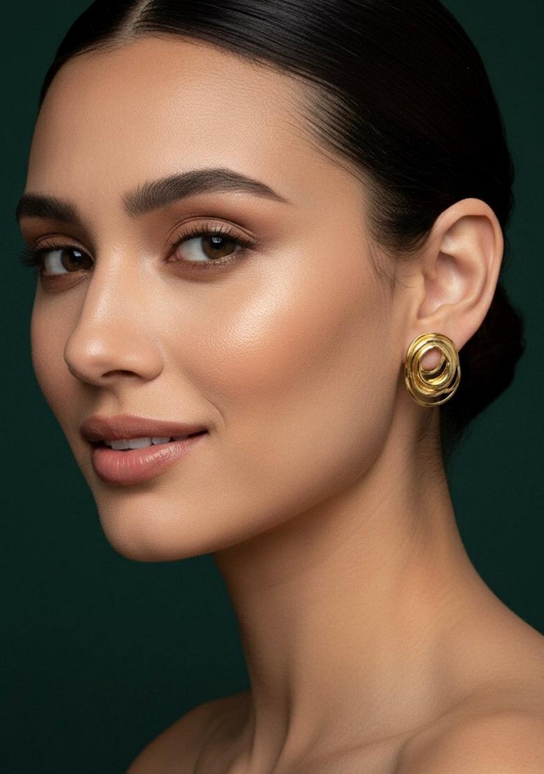 Gold Stainless Earrings - Indya