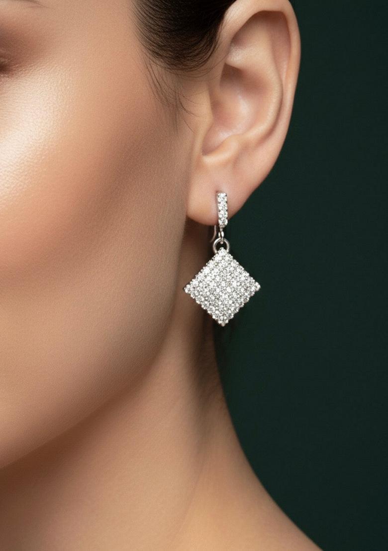 Silver Stainless Earrings - Indya