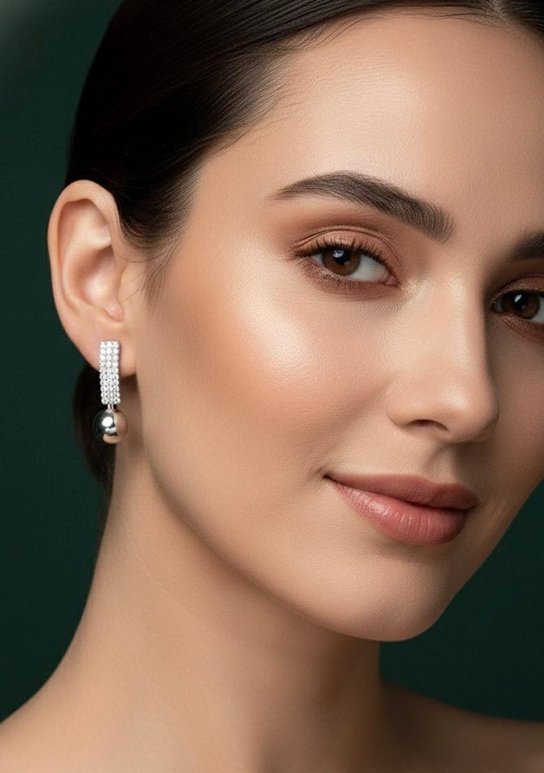 Silver Stainless Earrings - Indya