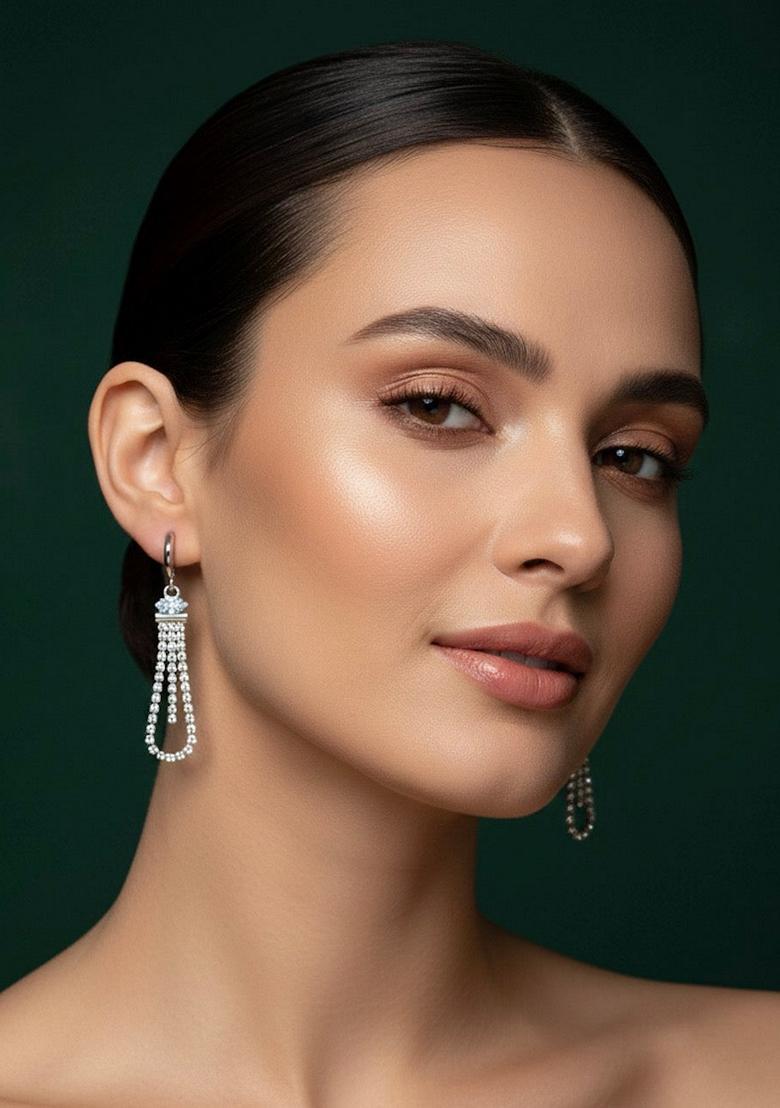 Silver Stainless Earrings - Indya