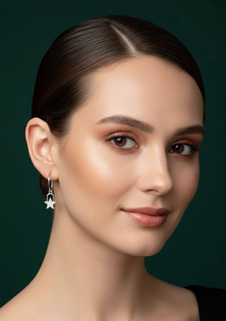 Silver Stainless Earrings - Indya