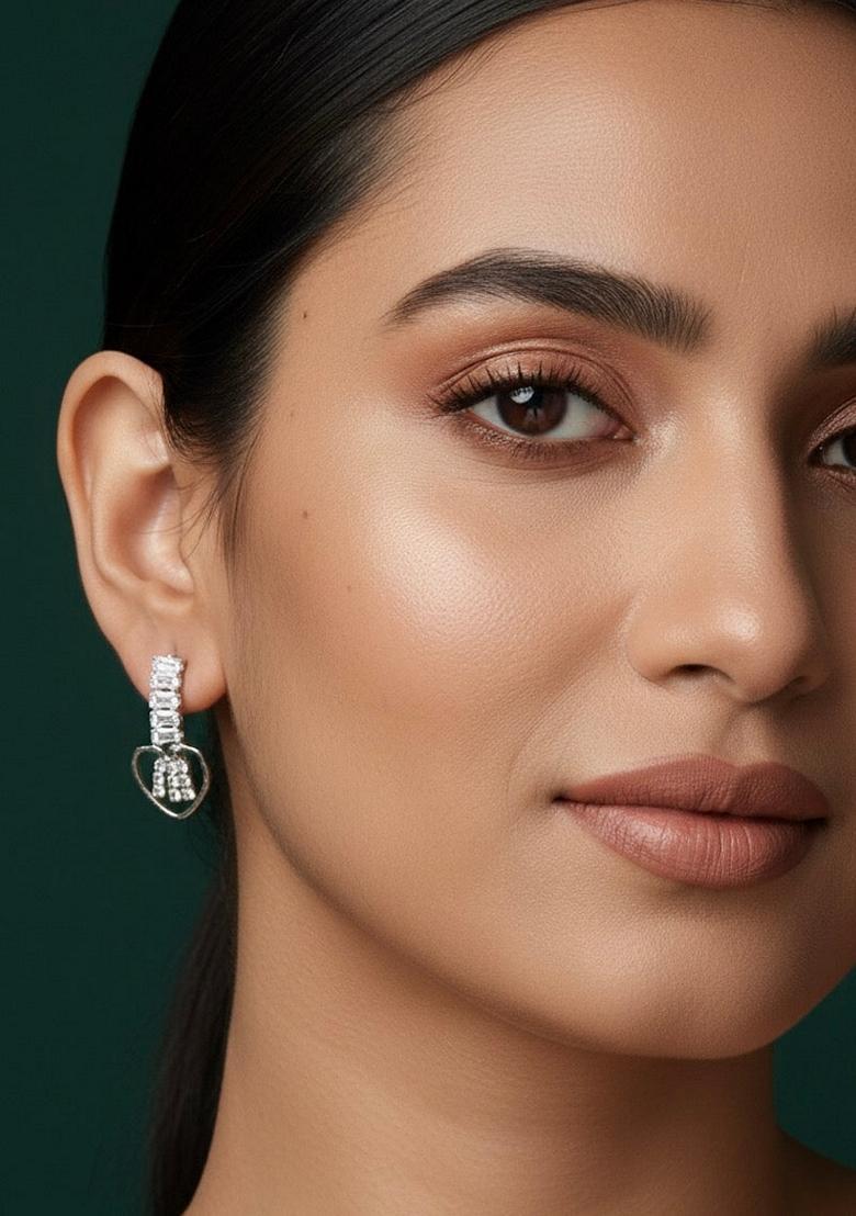 Silver Stainless Earrings - Indya