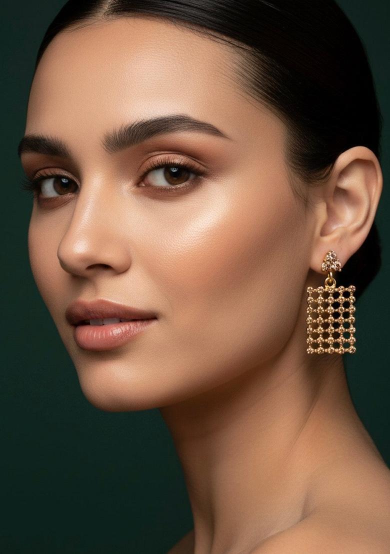 Gold Stainless Earrings - Indya