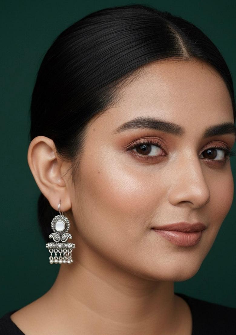 Silver Stainless Earrings - Indya