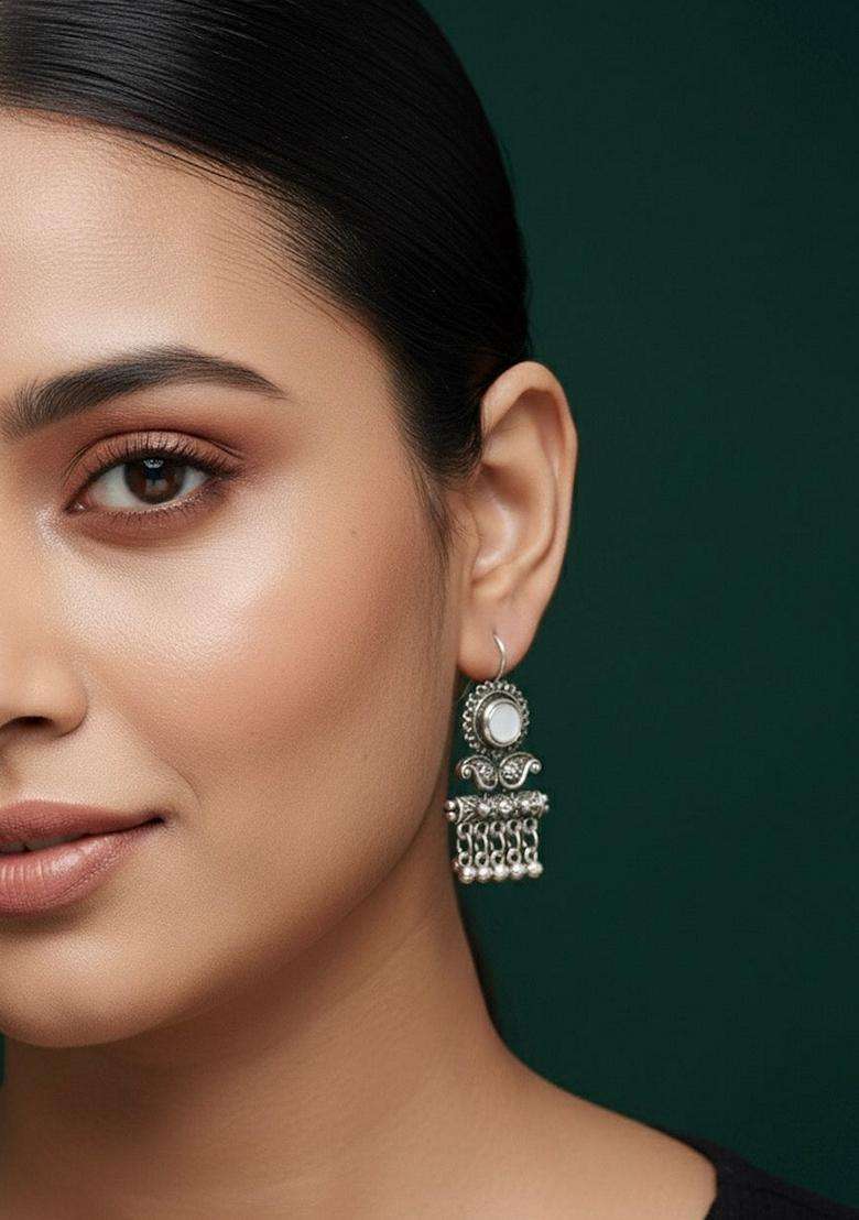 Silver Stainless Earrings - Indya