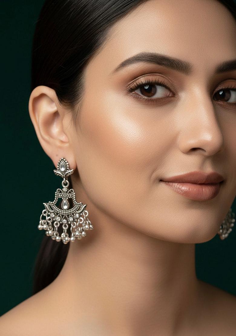 Silver Stainless Earrings - Indya