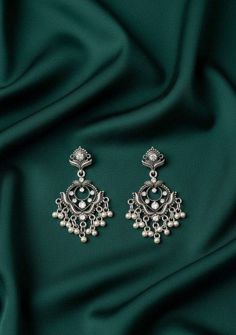 Silver Stainless Earrings - Indya