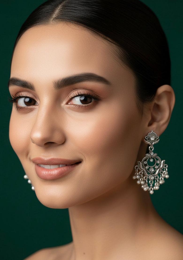 Silver Stainless Earrings - Indya