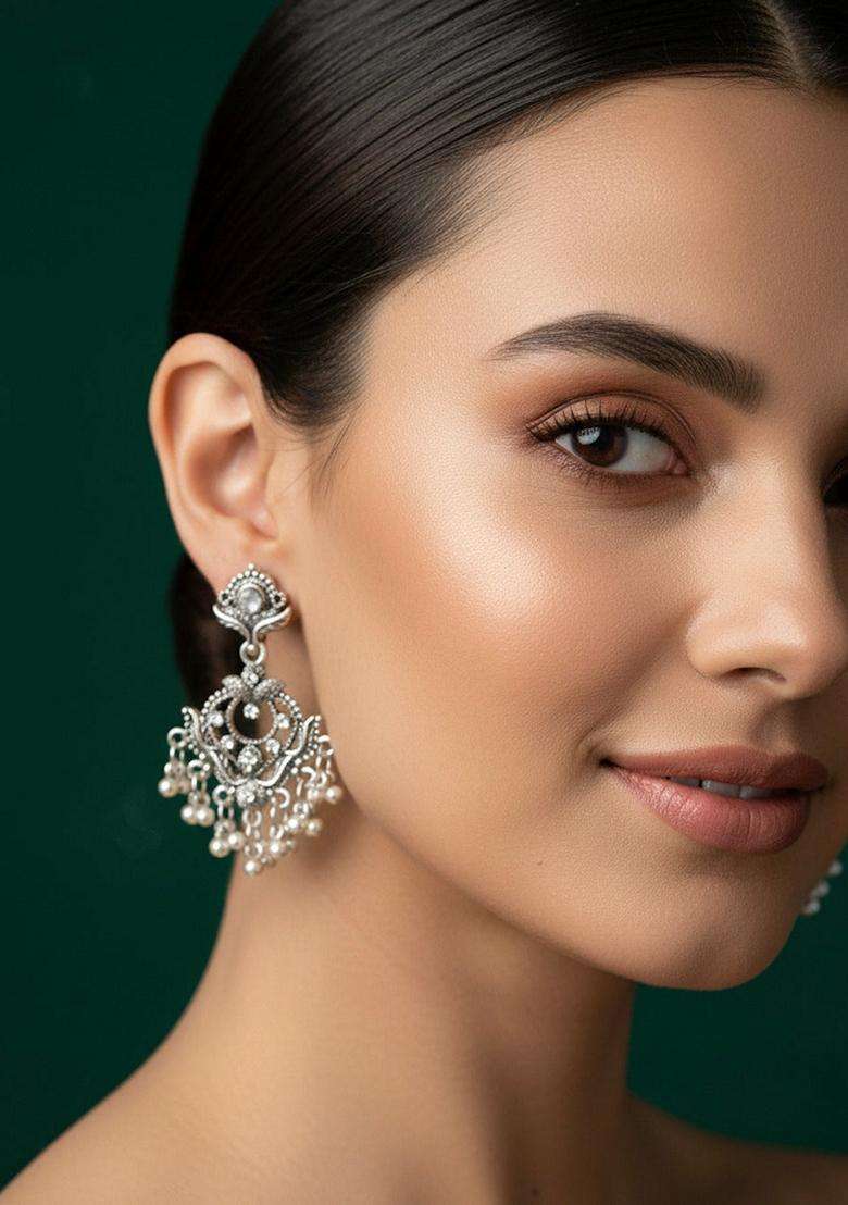 Silver Stainless Earrings - Indya