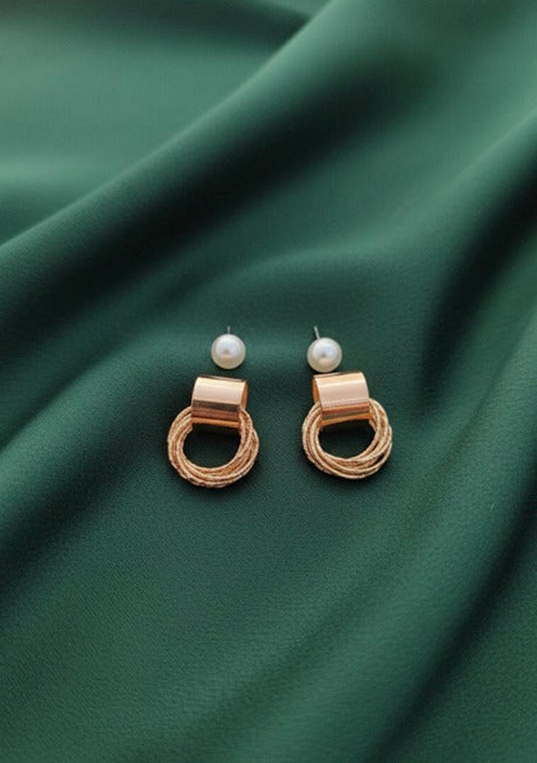 Gold Stainless Earrings - Indya