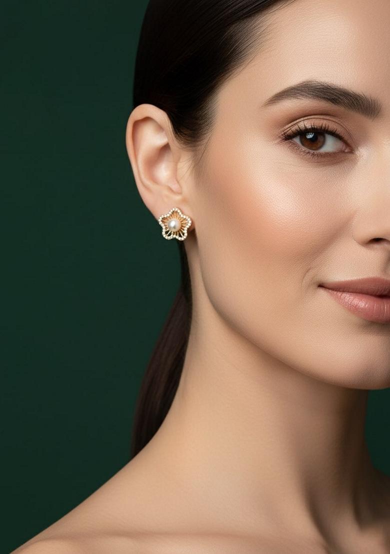 Gold Stainless Earrings - Indya