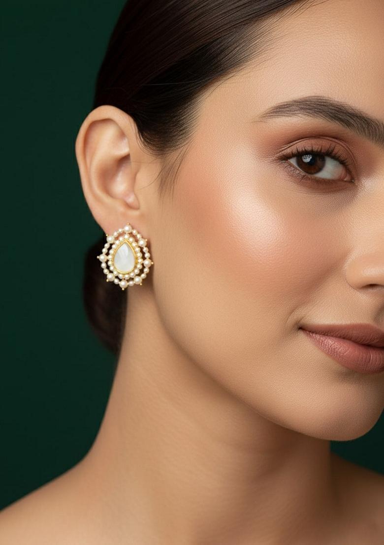 Gold Stainless Earrings - Indya