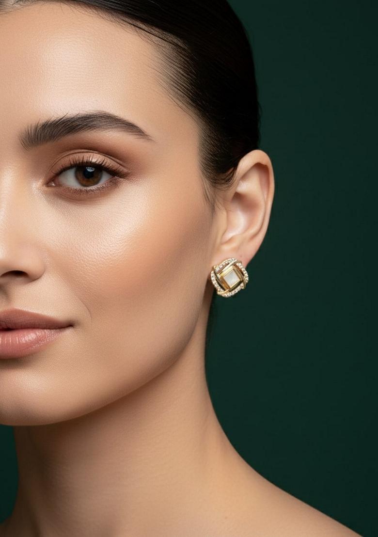 Gold Stainless Earrings - Indya