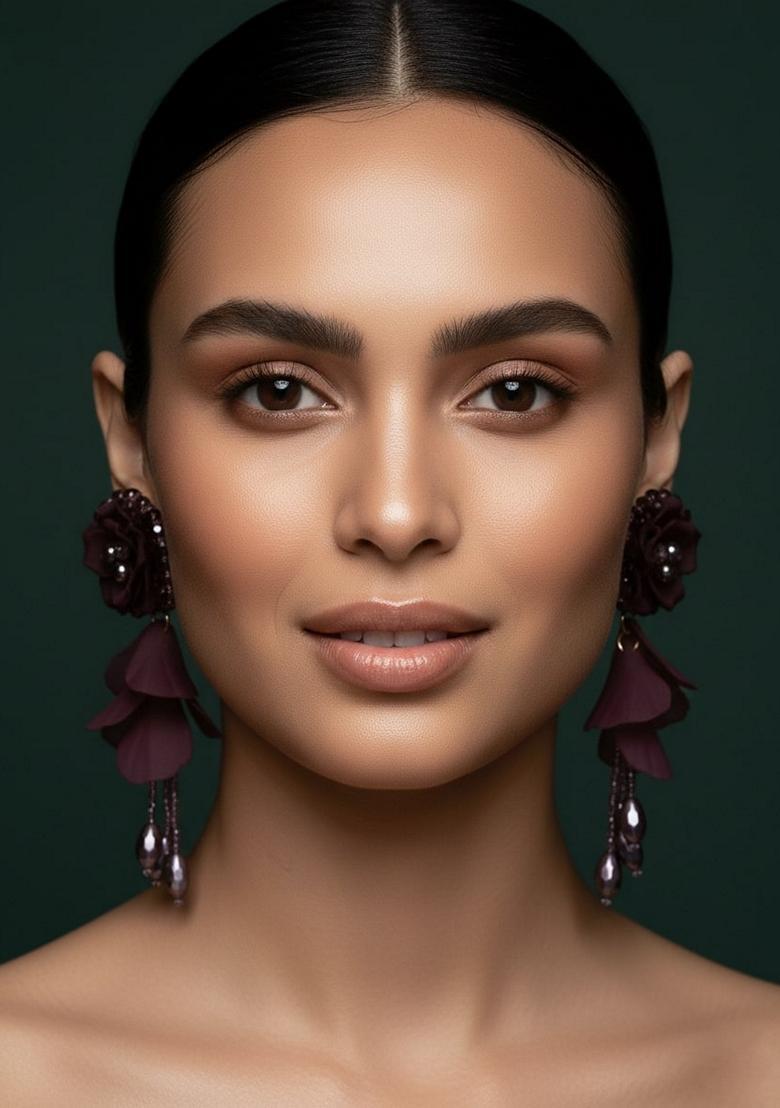 Purple Stainless Earrings - Indya